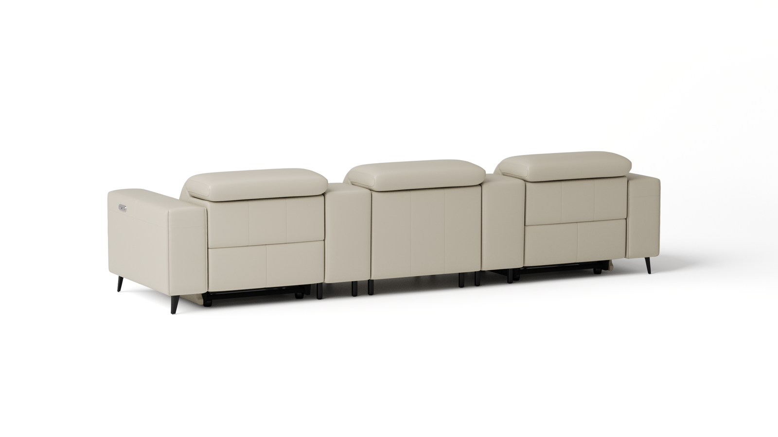 Stirling Leather 3 Seat Home Theatre Recliner Lounge 4