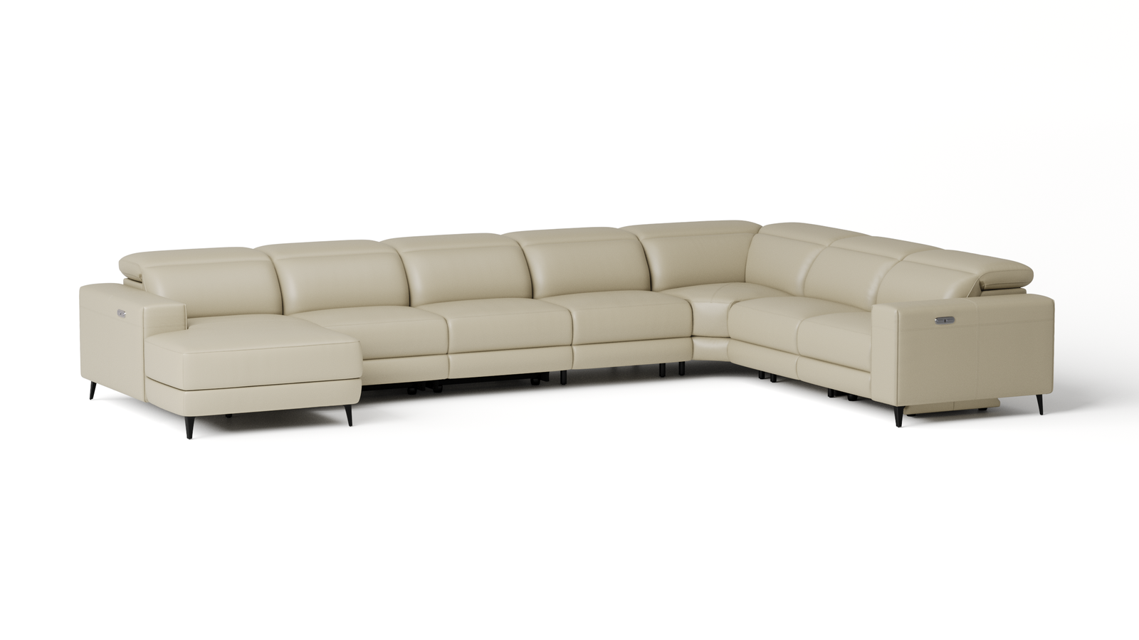 Stirling Leather Recliner Modular Lounge Option A Incl Three Recliners