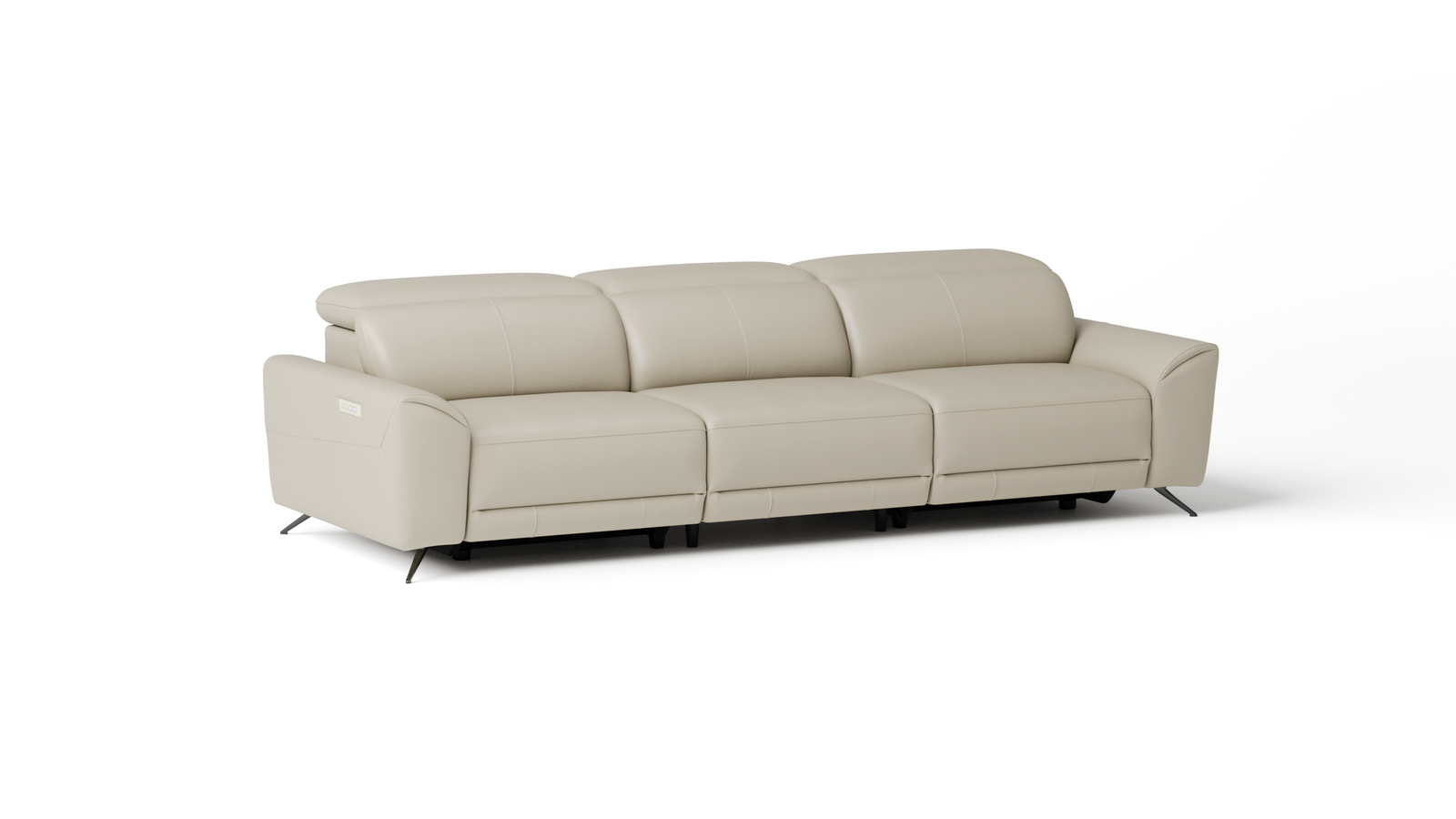 Dover Leather Electric Recliner Three Seat Sofa