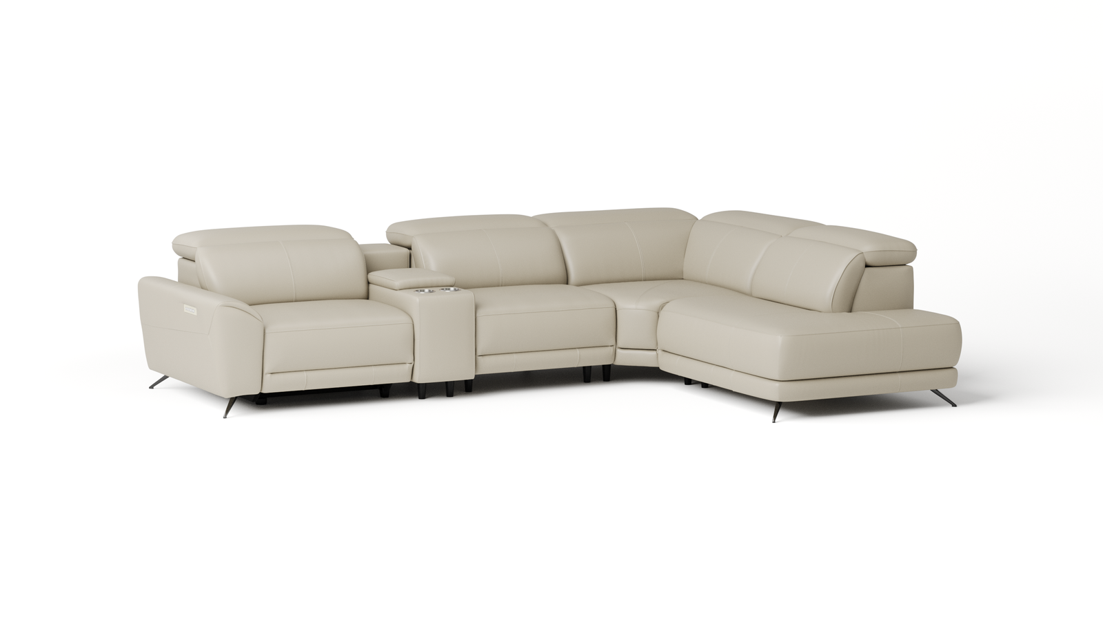 Dover Leather Corner Lounge With Terminal And Console