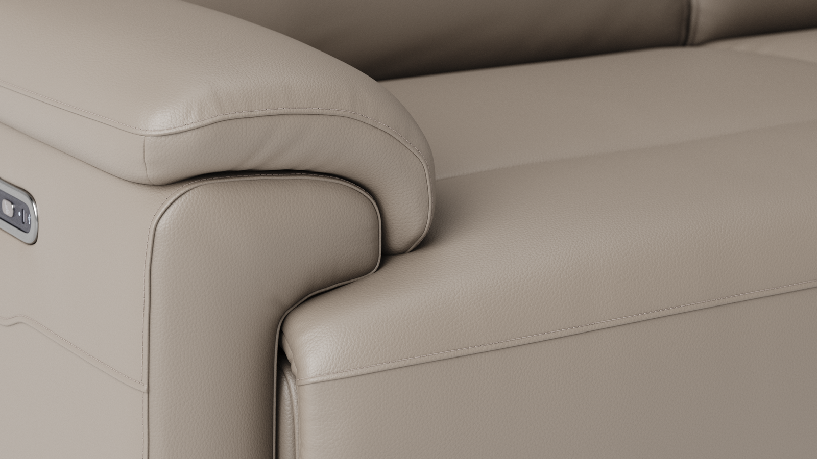 Abbotsford Leather 2.5 Seat Sofa Power Recliner, Power Headrest 3