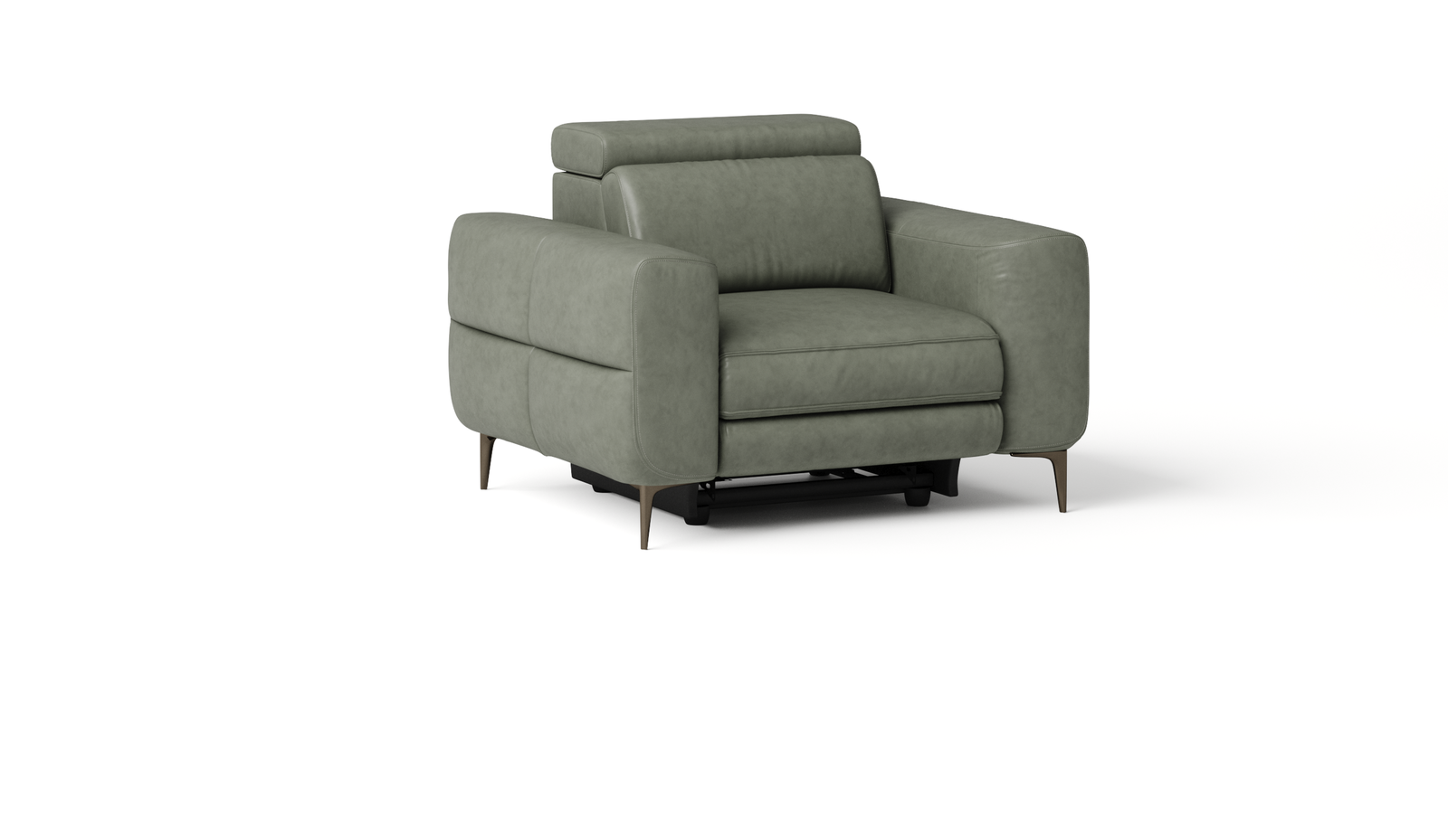 Osten Leather Armchair Power Recliner, Power Headrest