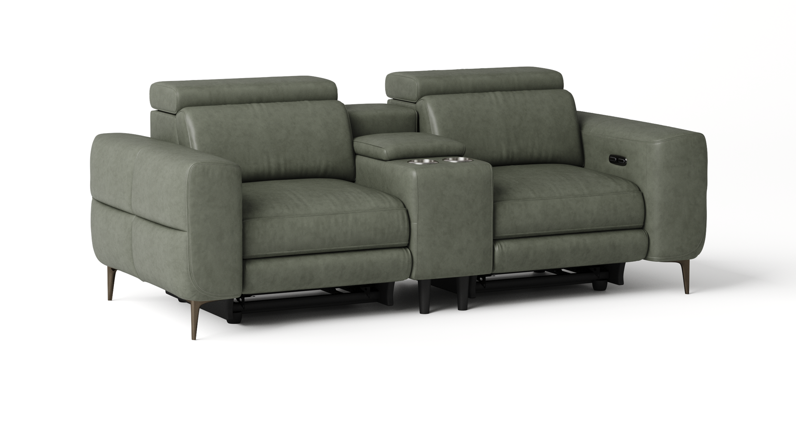 Osten Leather 2 Seat Home Theatre Recliner Lounge