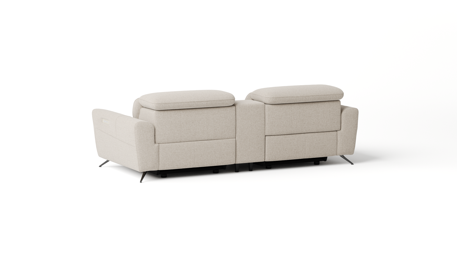 Dover Fabric 2 Seat Home Theatre Recliner Lounge 5