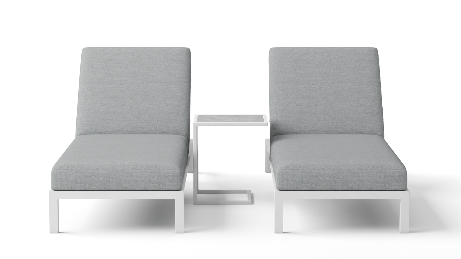 Manly White Outdoor Sunlounge Set With Side Table 2