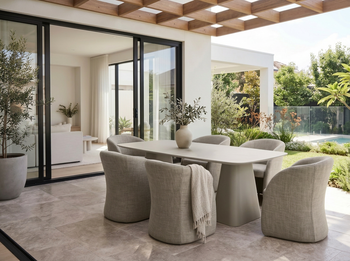 Flume Rectangular 7-Piece Dining set with Fabric Chairs