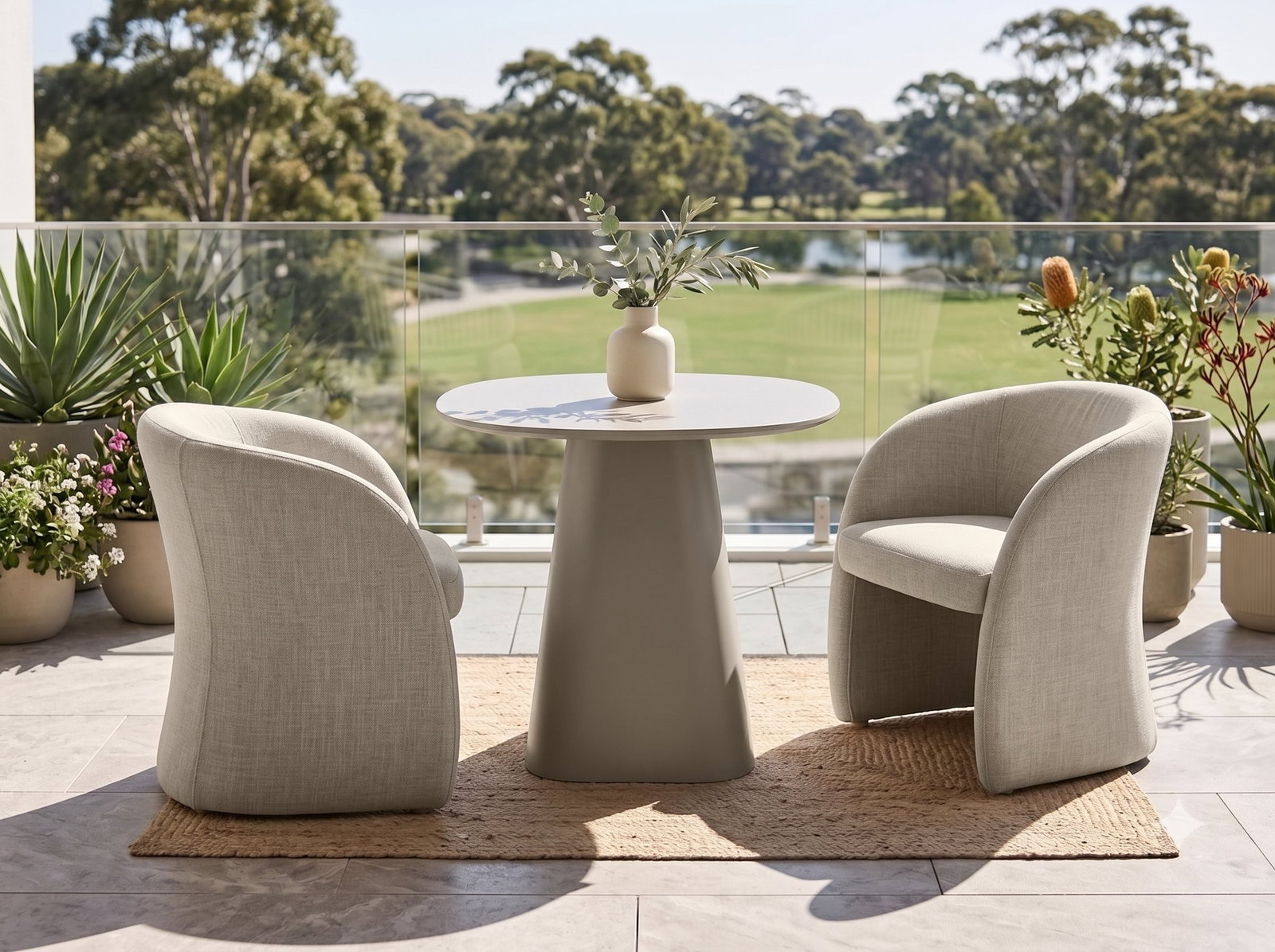 Flume Bistro 3-Piece Dining set with Fabric Chairs