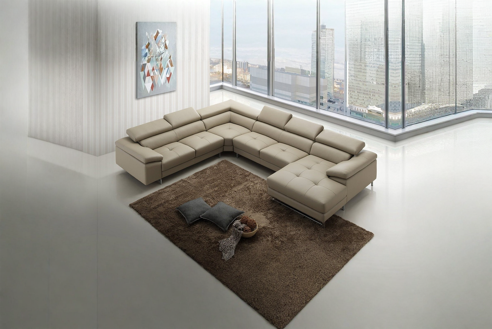 Boston Xpress Smoke Leather Modular Lounge