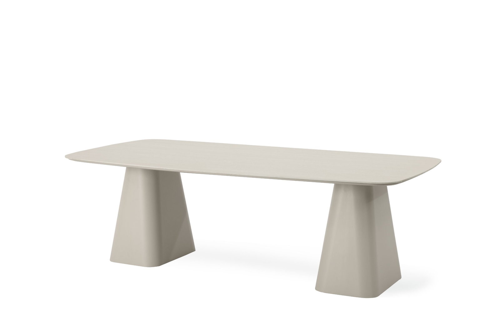Flume Latte Outdoor Aluminium Rectangular Dining Table with Ceramic Top