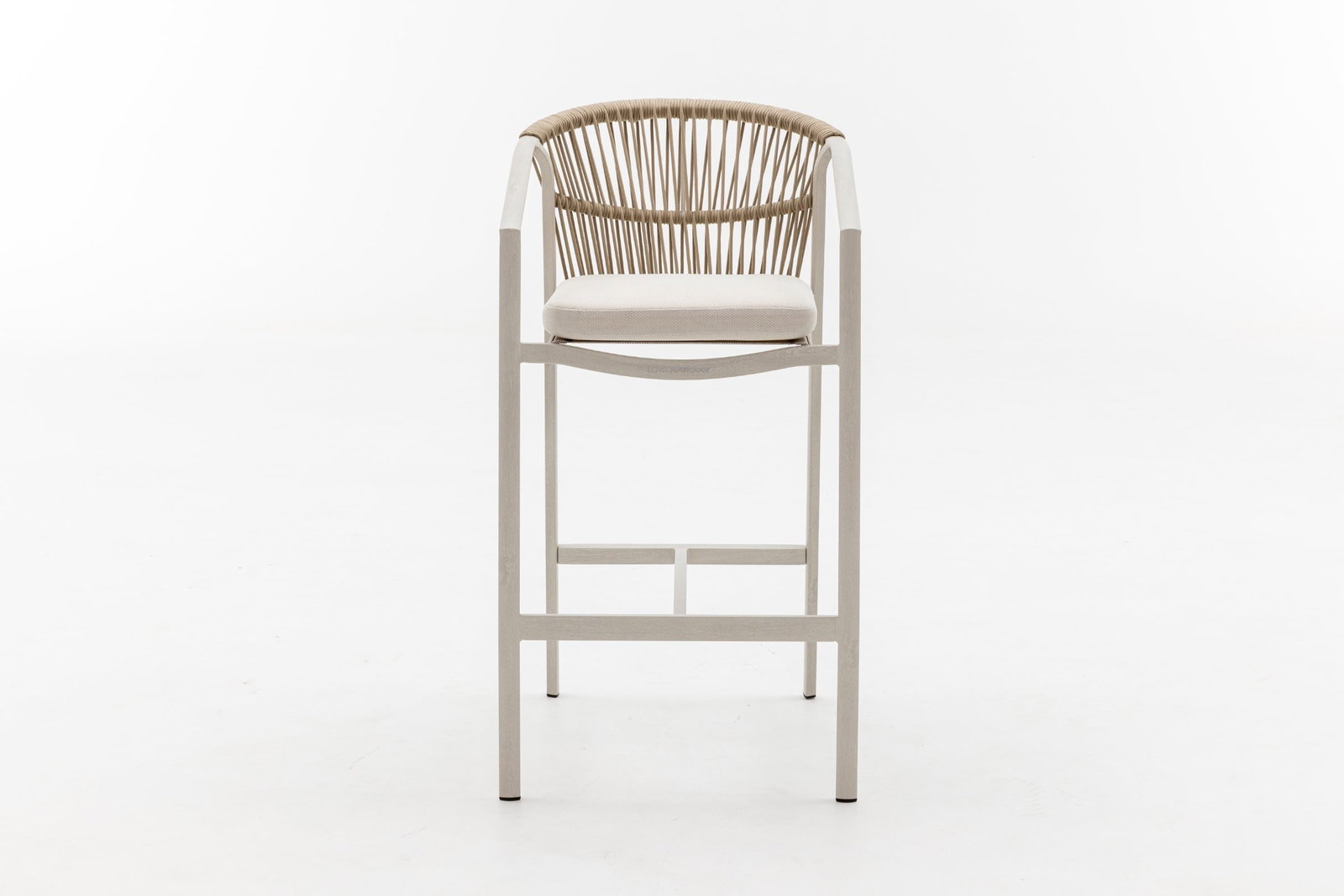 Kova Whitewash Outdoor Bar Chair Set of Two