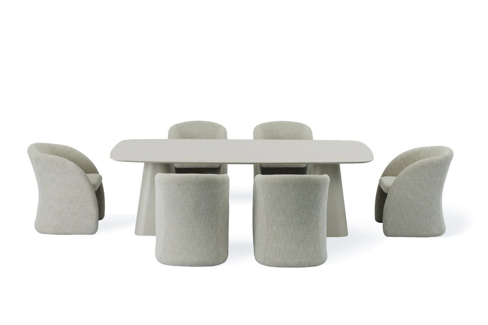 Flume Rectangular 7-Piece Dining set with Fabric Chairs