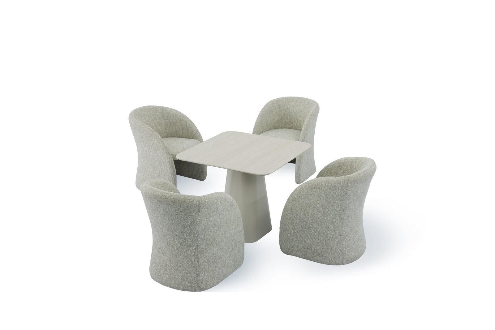 Flume Square 5-Piece Dining set with Fabric Chairs