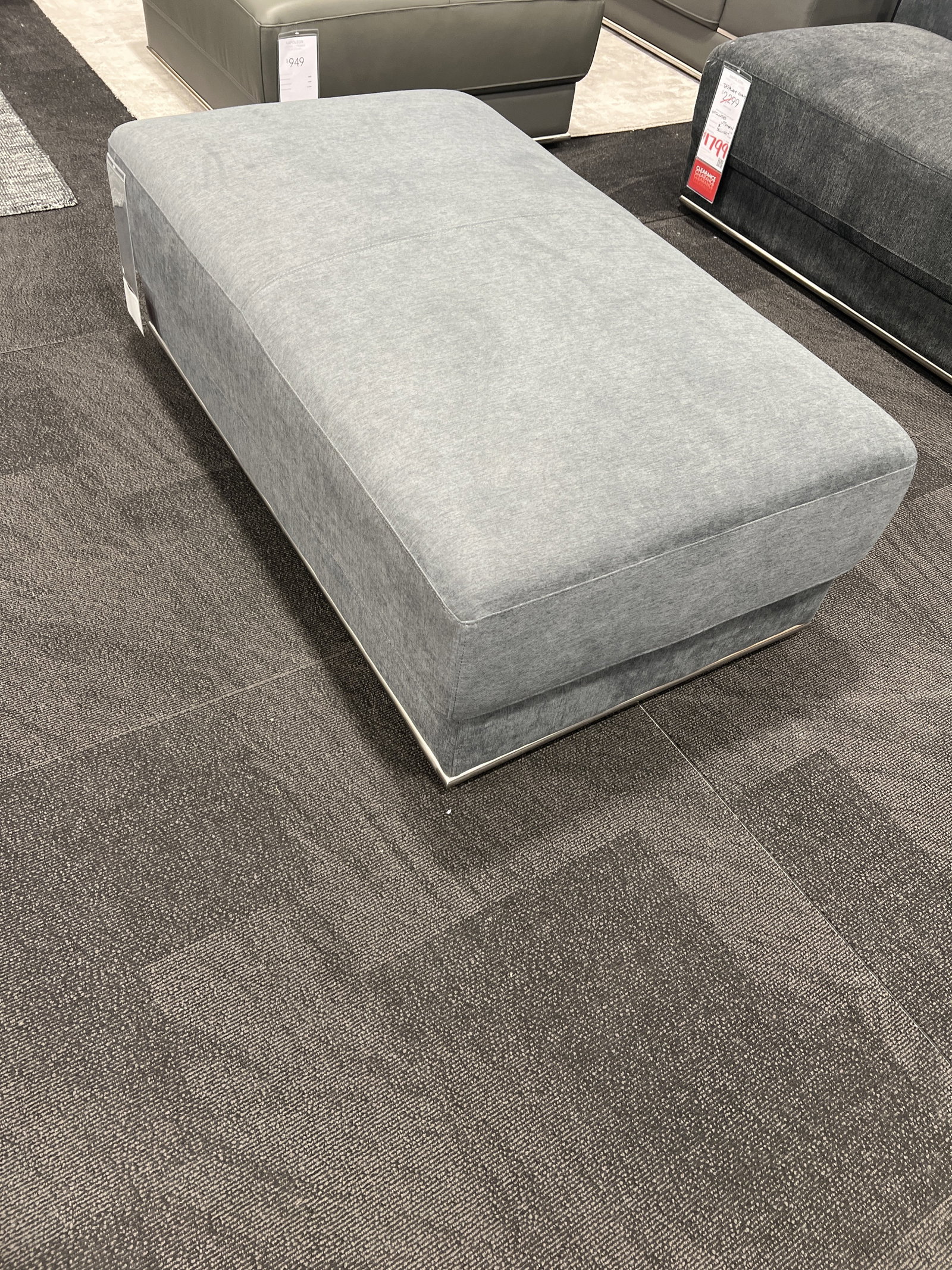 NAPOLEON FABRIC OTTOMAN - AURA THUNDER 1