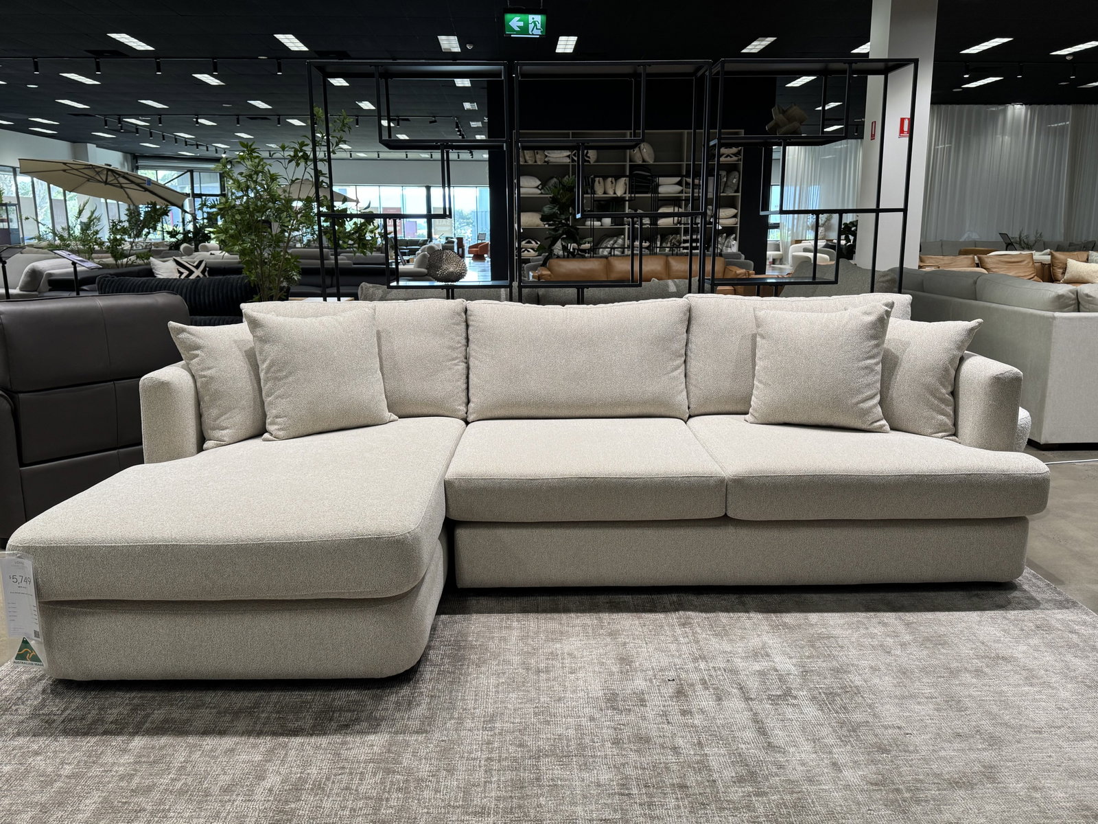 LORNE CHAISE LOUNGE LARGE WITH LEFT HAND FACING CHAISE Fabric: Tier2 Warwick Jefferson Collection - Biscuit 1