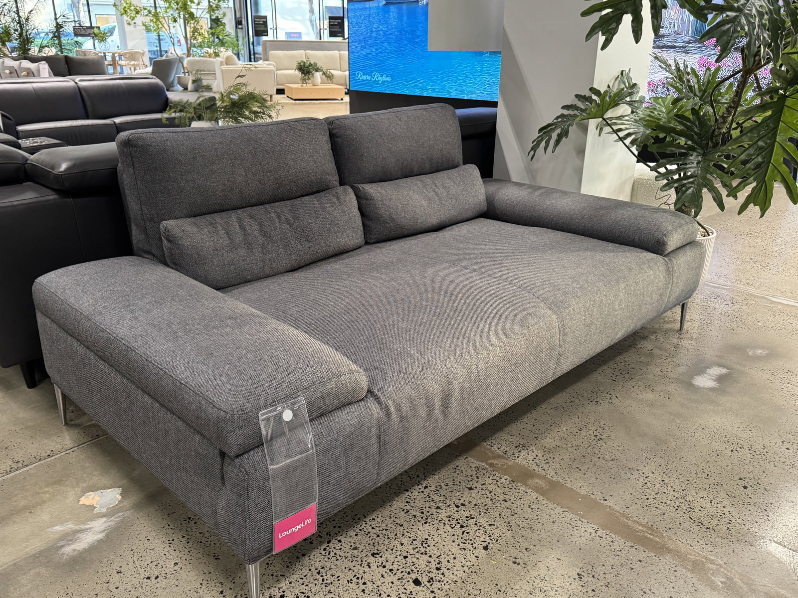 KARINA FABRIC TWO SEAT SOFA ASH ( ASH ) 1