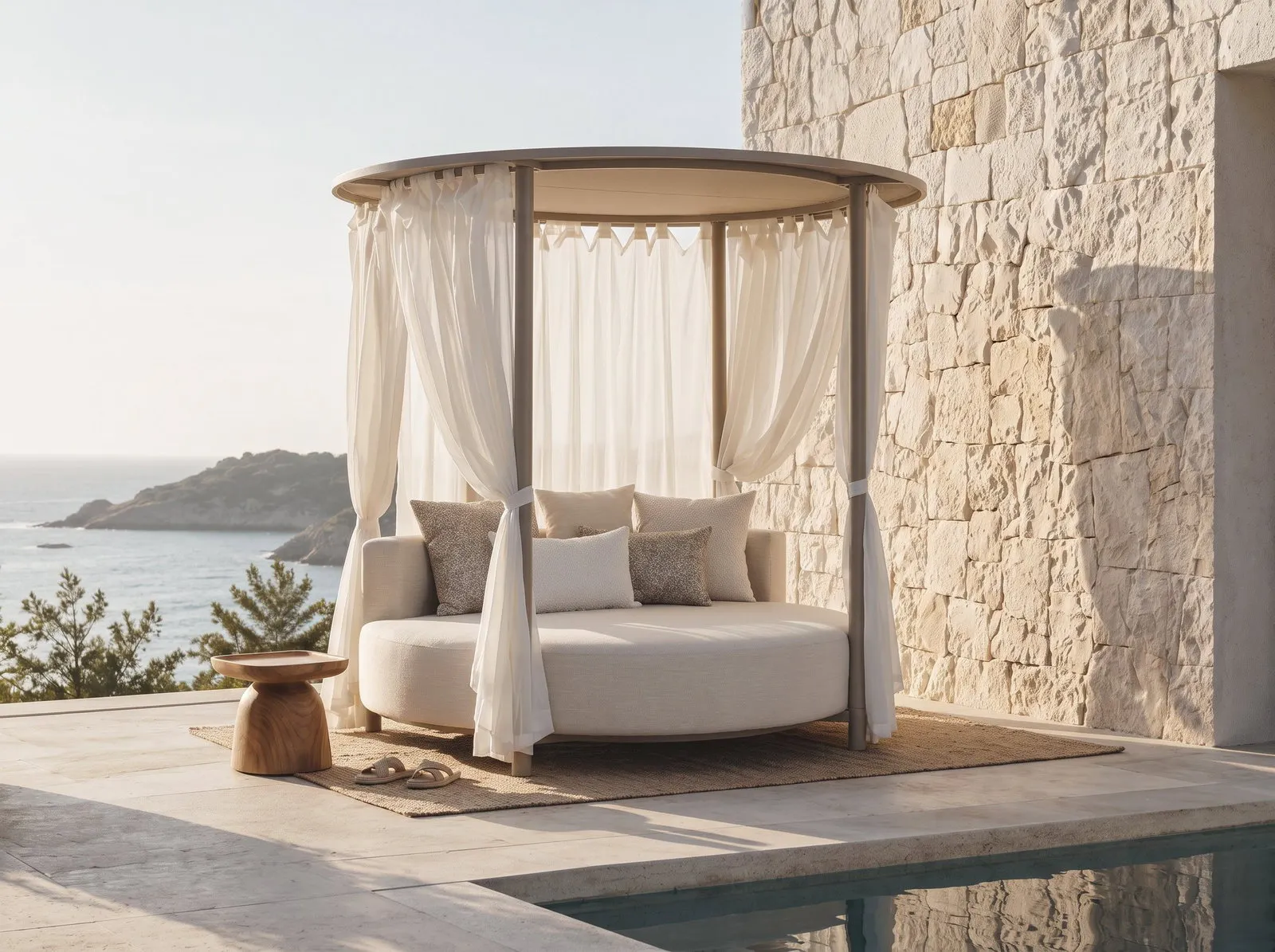 Swoon Sand Outdoor Sunbed Gazebo Round