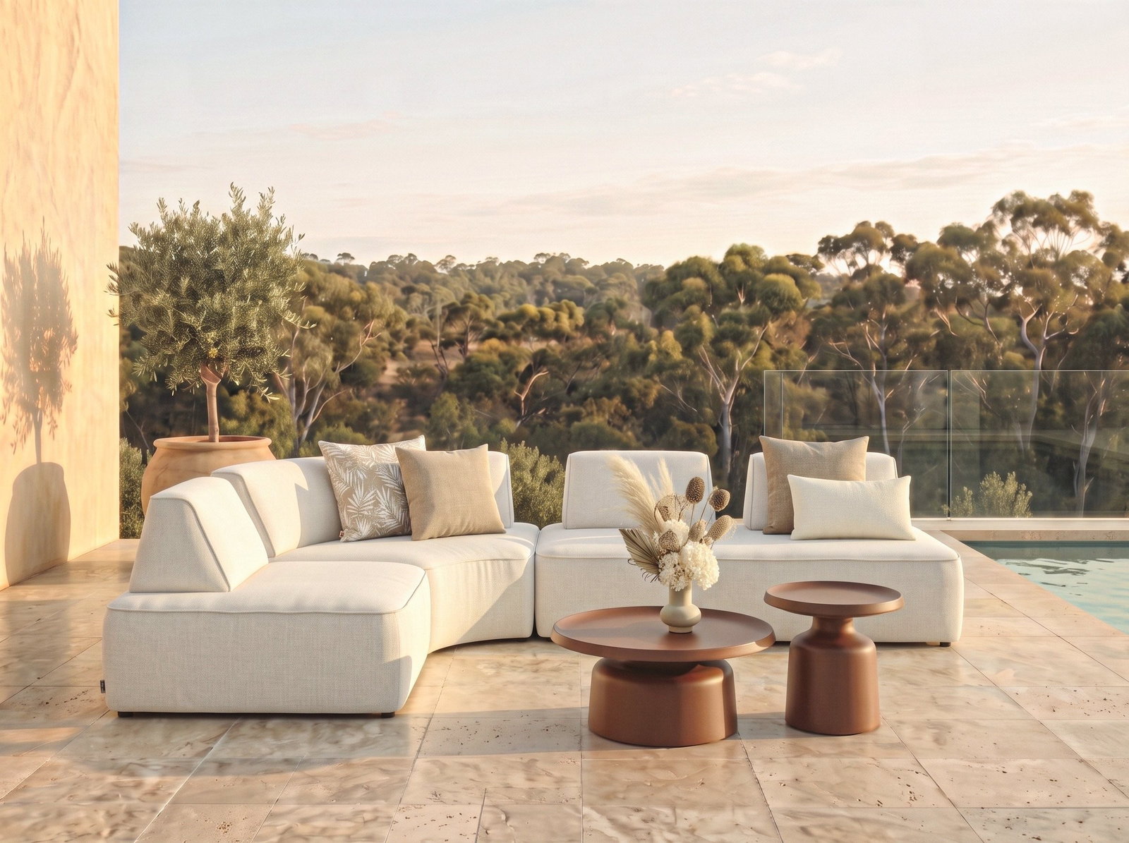 Wedge Cream Outdoor Modular Lounge