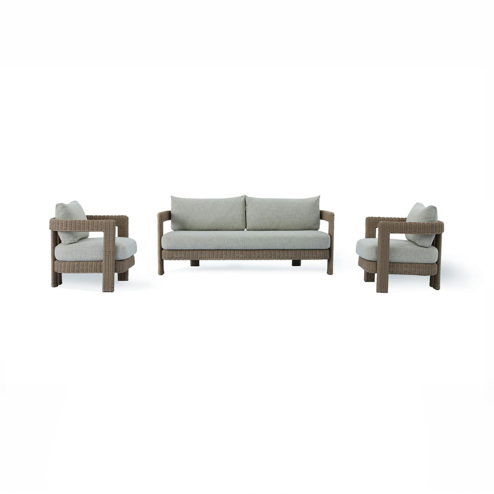 Rozelle Latte Outdoor Wicker Lounge Set 3+1+1
