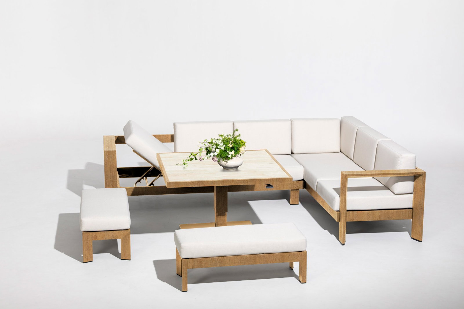 Sunwave Oak Outdoor Aluminium Combination Lounge and Dining