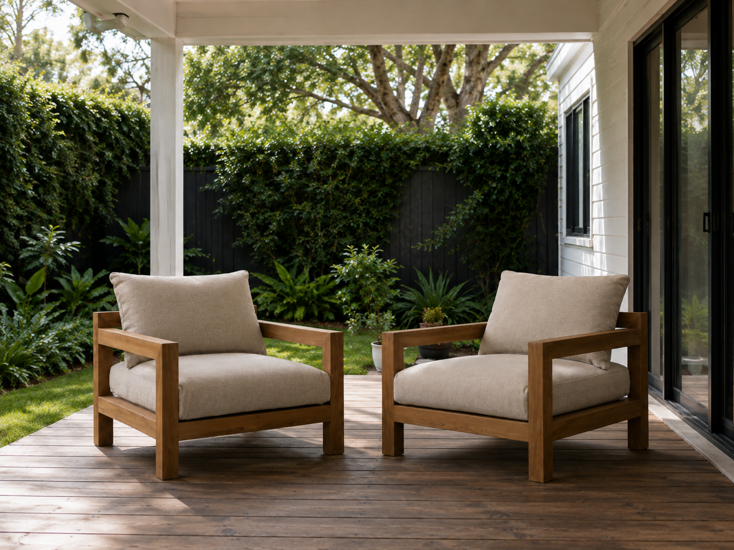 BYRON TEAK ARMCHAIR SET Clearance8685 1