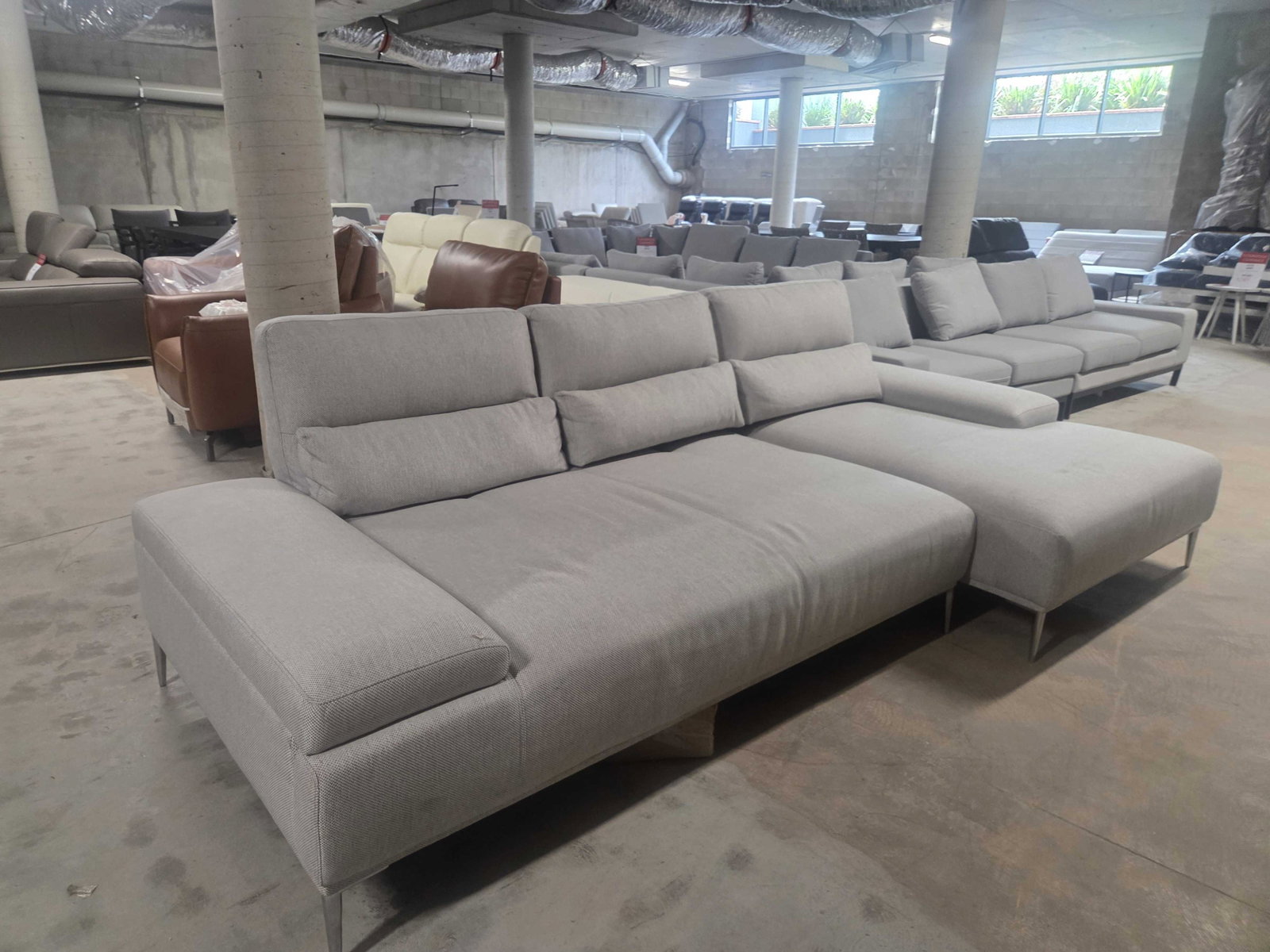 KARINA LOUNGE CHAISE Karina Motion Sofa Fabric Chaise (Grey With Right Hand Facing Chaise) 1