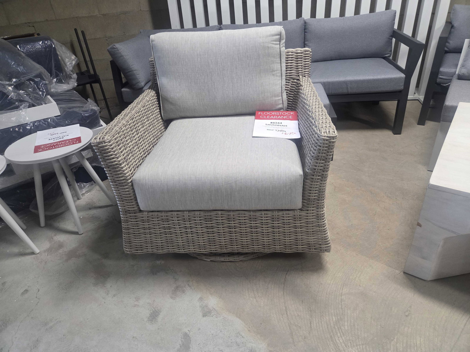 SAVANNAH Outdoor Wicker Rocker Chair (Colour: Wicker + Fabric) 1