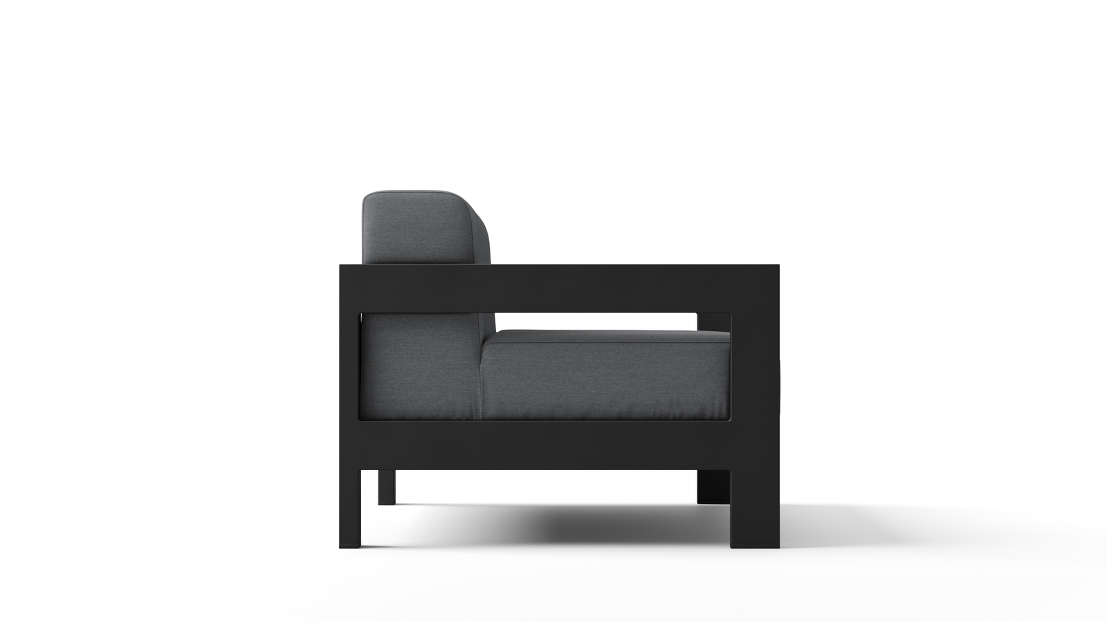 New Noosa Black Outdoor Fabric Two Seat Sofa 4
