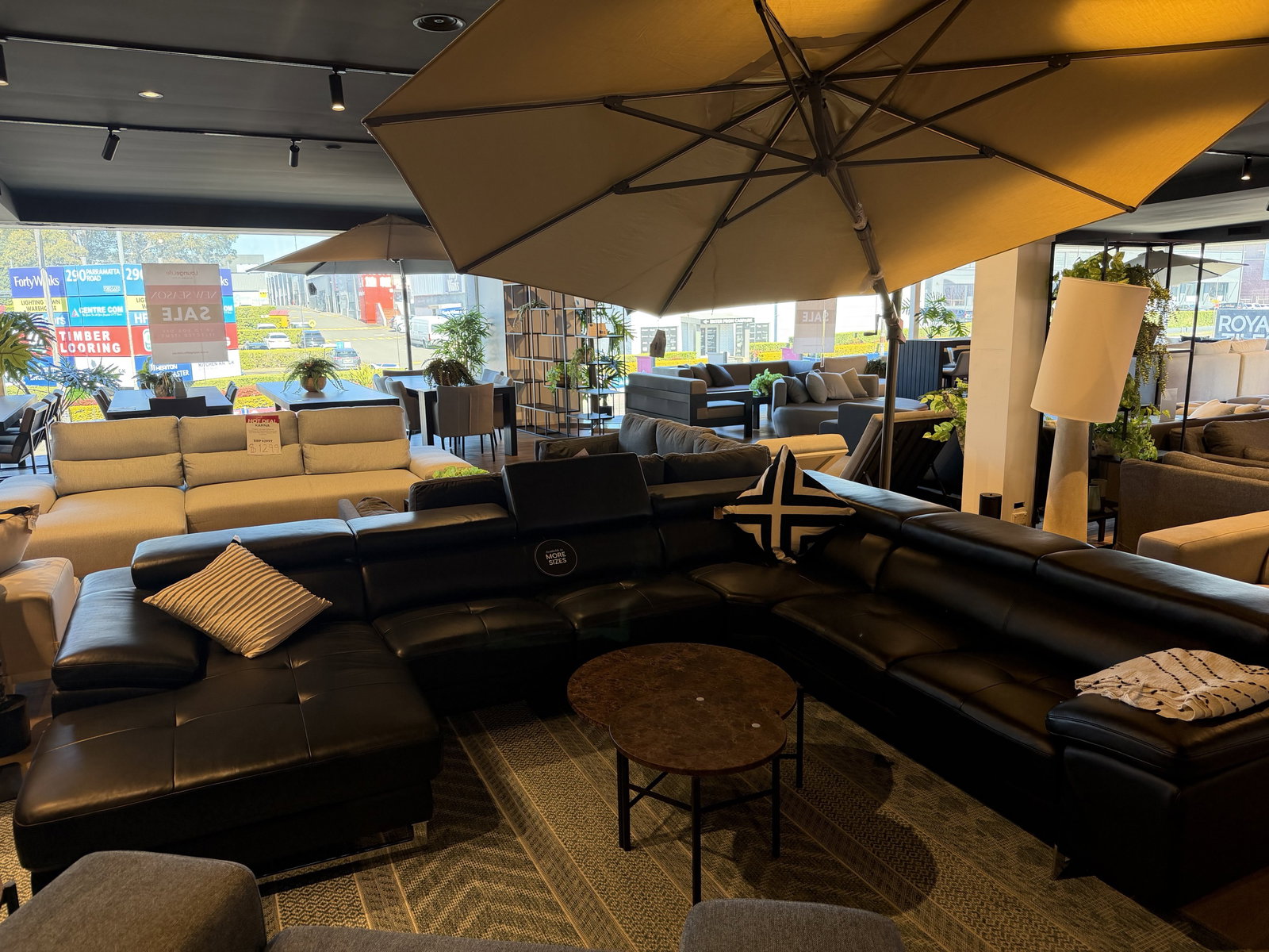 BOSTON XPRESS BLACK Leather Modular Lounge (Main Colour: Express Black, Material: Leather + Match) 1