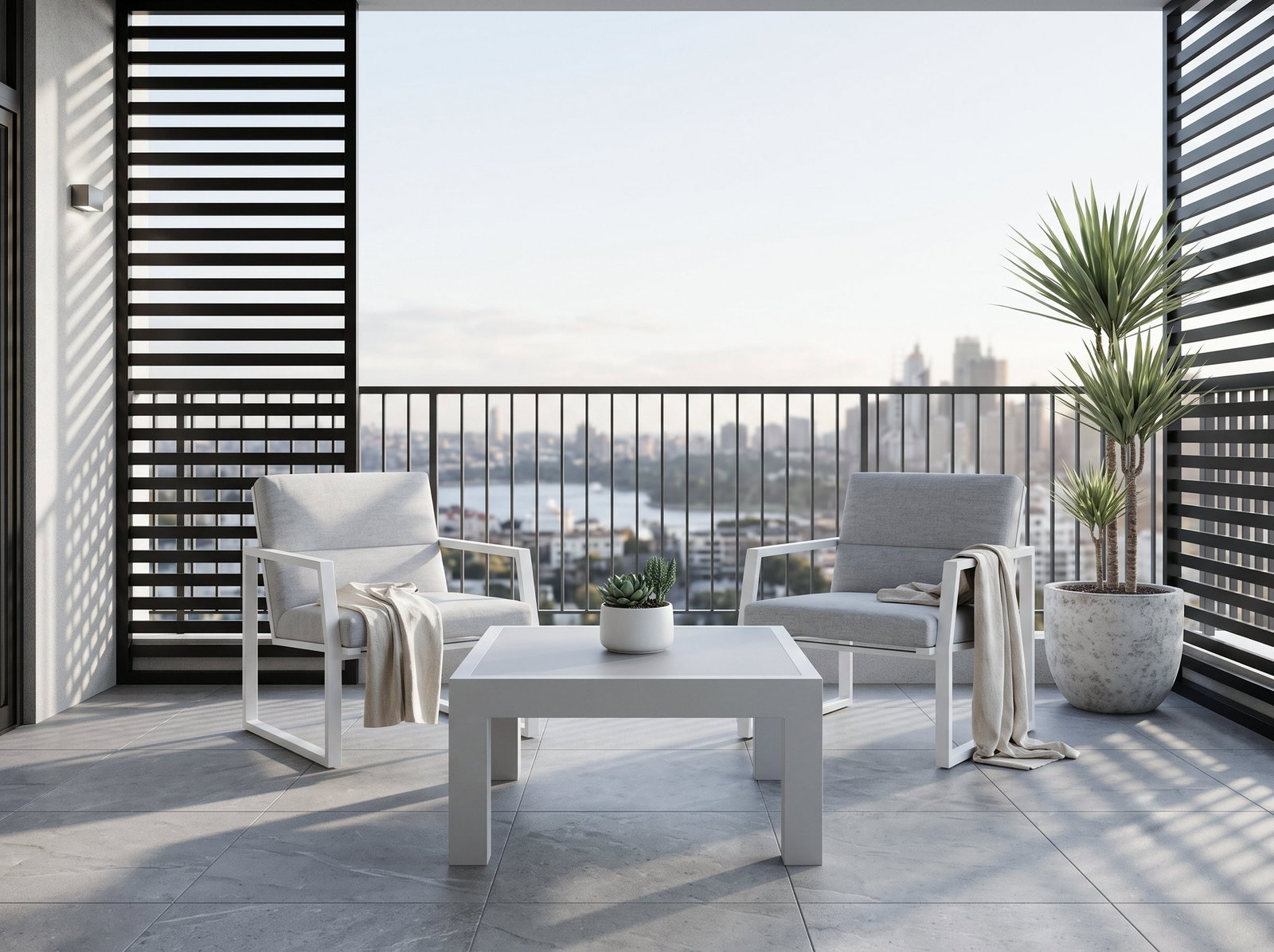 New Noosa White Outdoor Balcony Suite With Invini Dining Chairs
