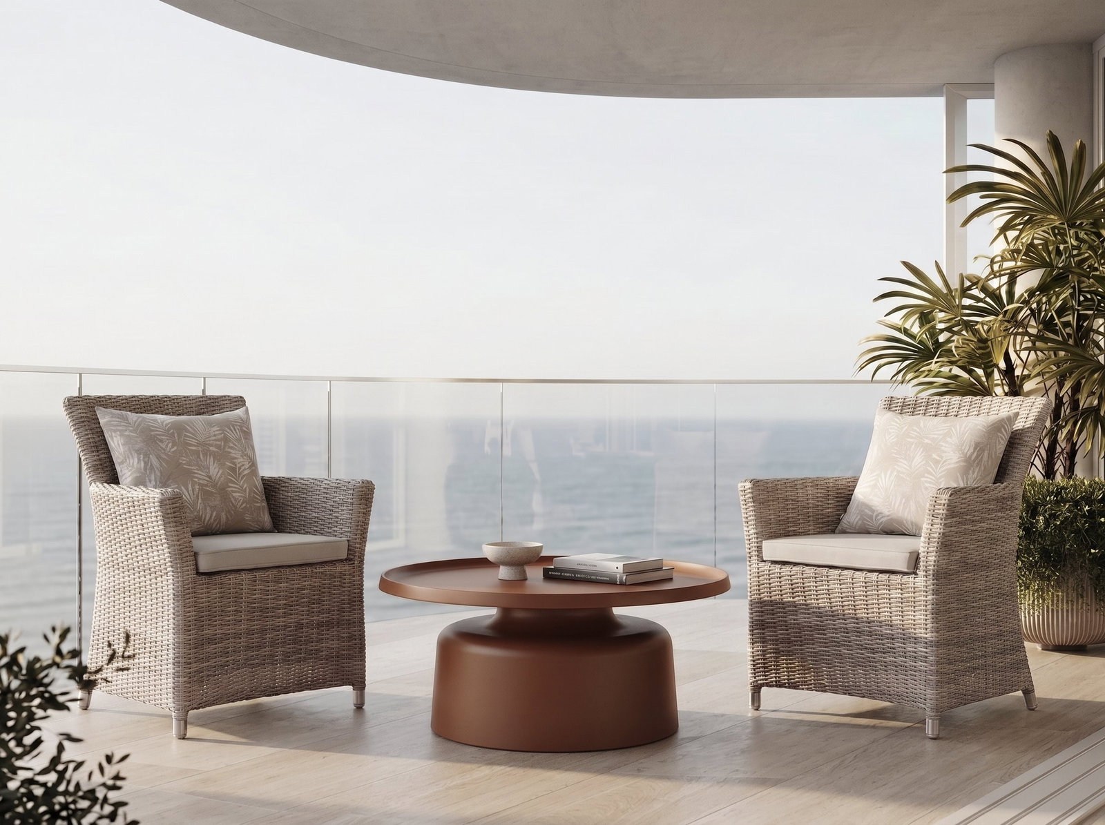 Rozelle Amber Outdoor Balconey Suite With Savannah Wicker Chairs