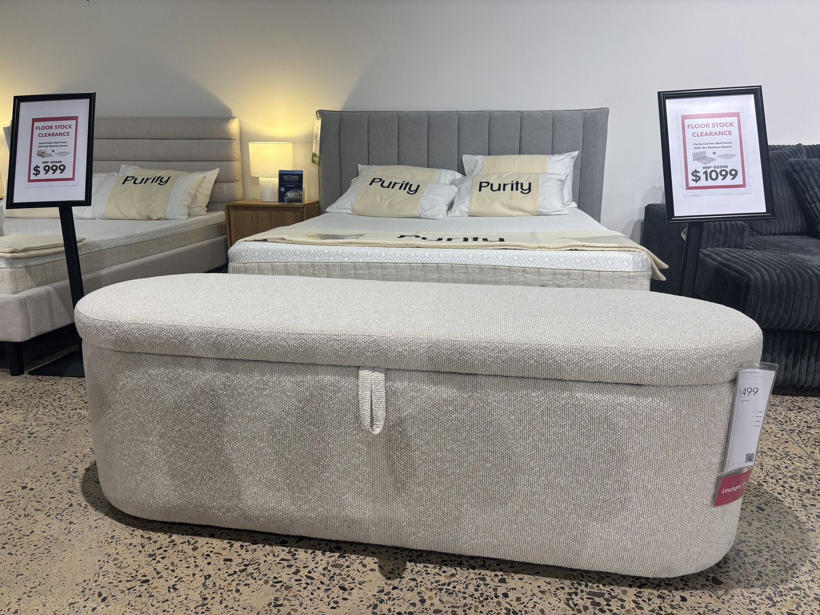 SOUTHGATE STORAGE OTTOMAN KING Fabric: Tier2 Custom - Alaska Natural 1
