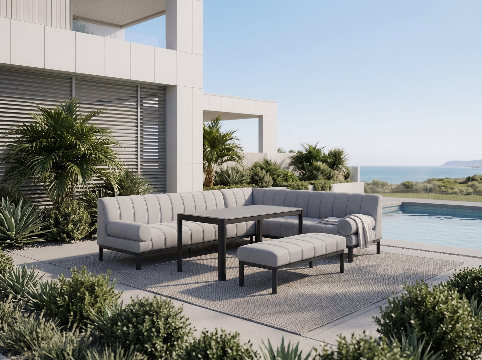 Solara Outdoor Aluminium Lounge & Dining Combo