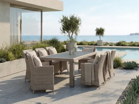 Savannah 9-piece Outdoor Wicker Dining Set