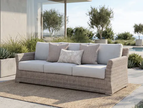 Savannah Outdoor Wicker Three Seat Sofa