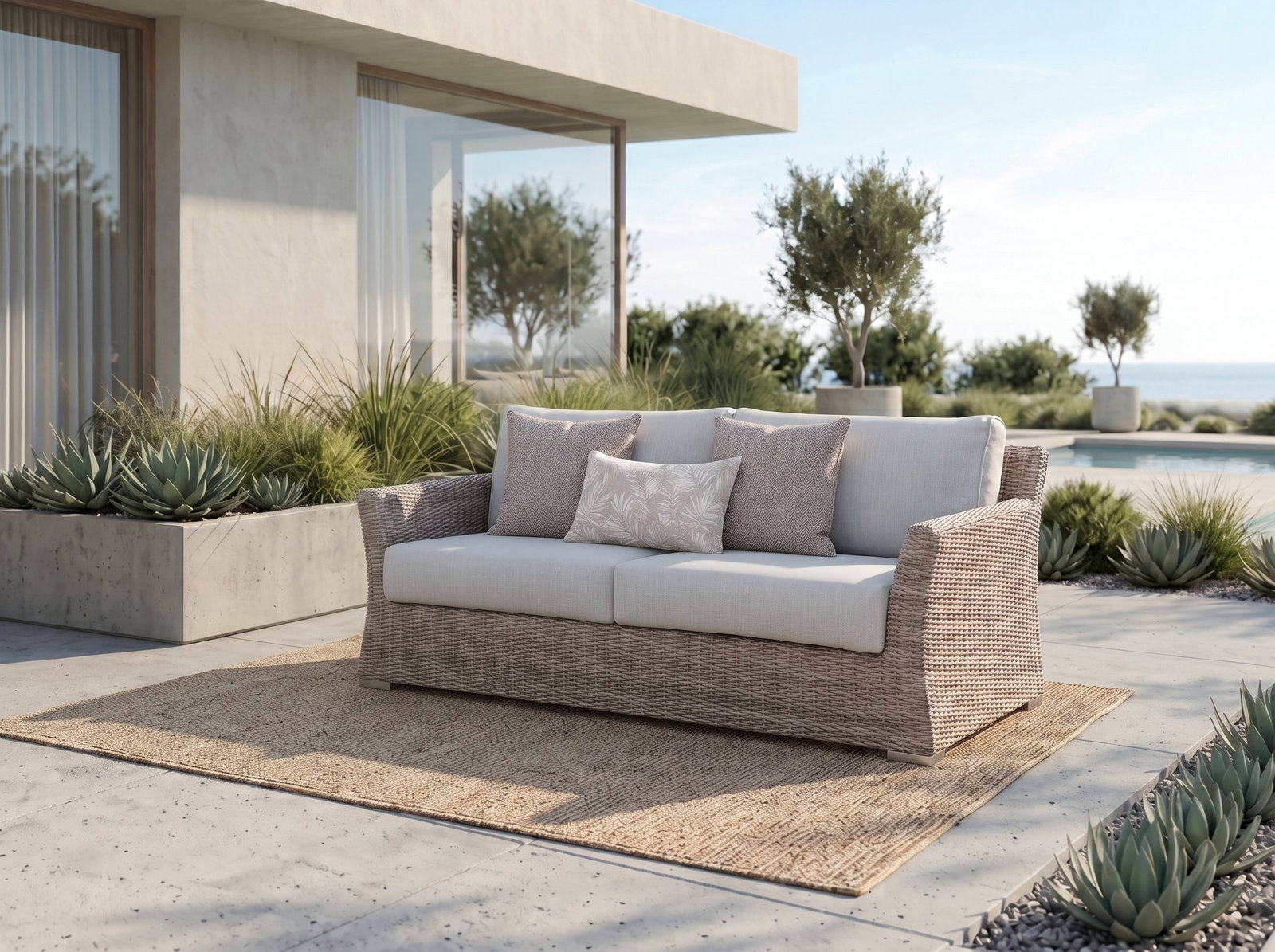 Savannah Outdoor Wicker Two Seat Sofa