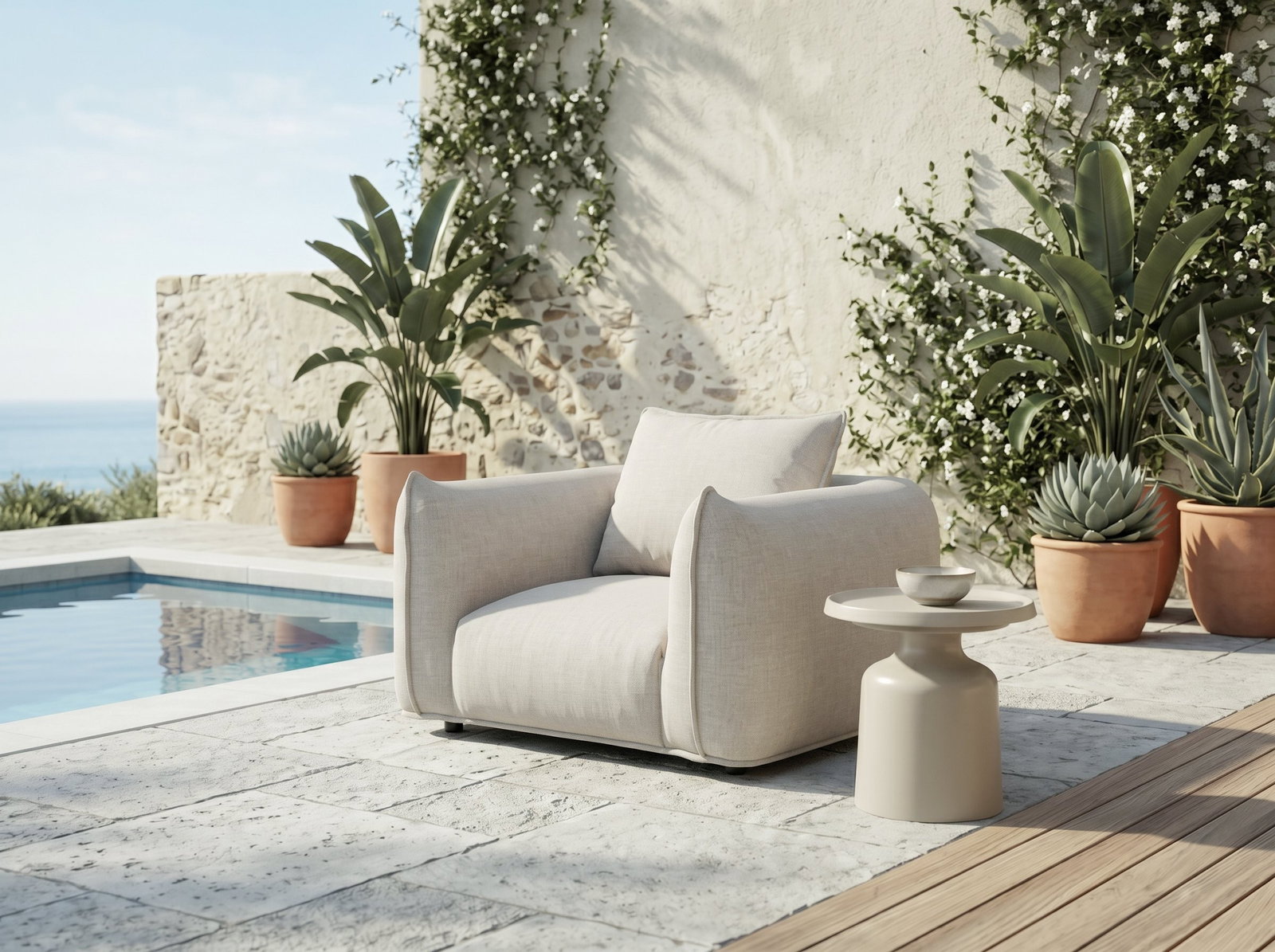 Bask Cinza Outdoor Armchair