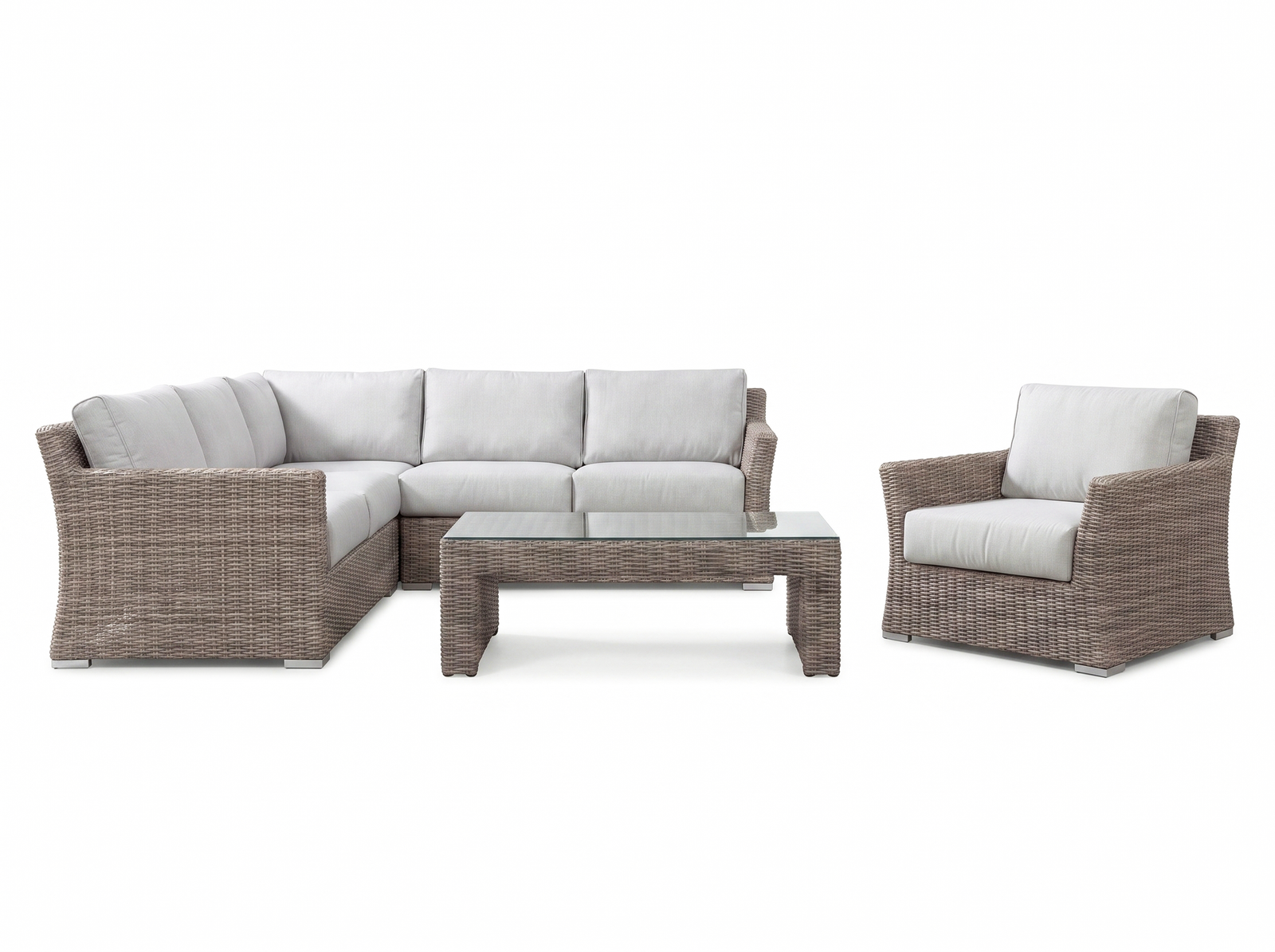 Savannah Outdoor Wicker Corner Lounge With Armchair