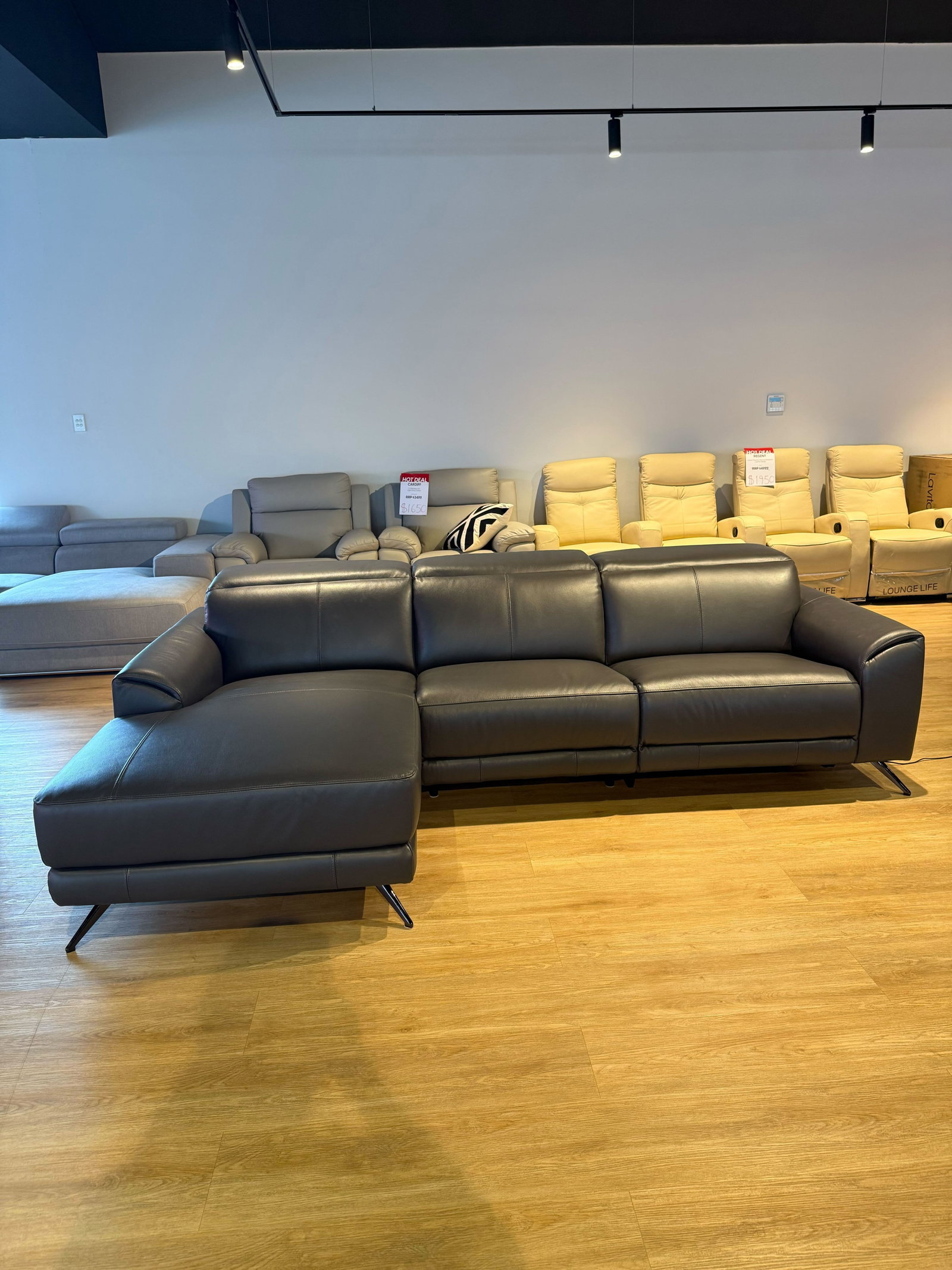 DOVER 2.5 Seater + Raf Chaise (Midnight Colour) 1
