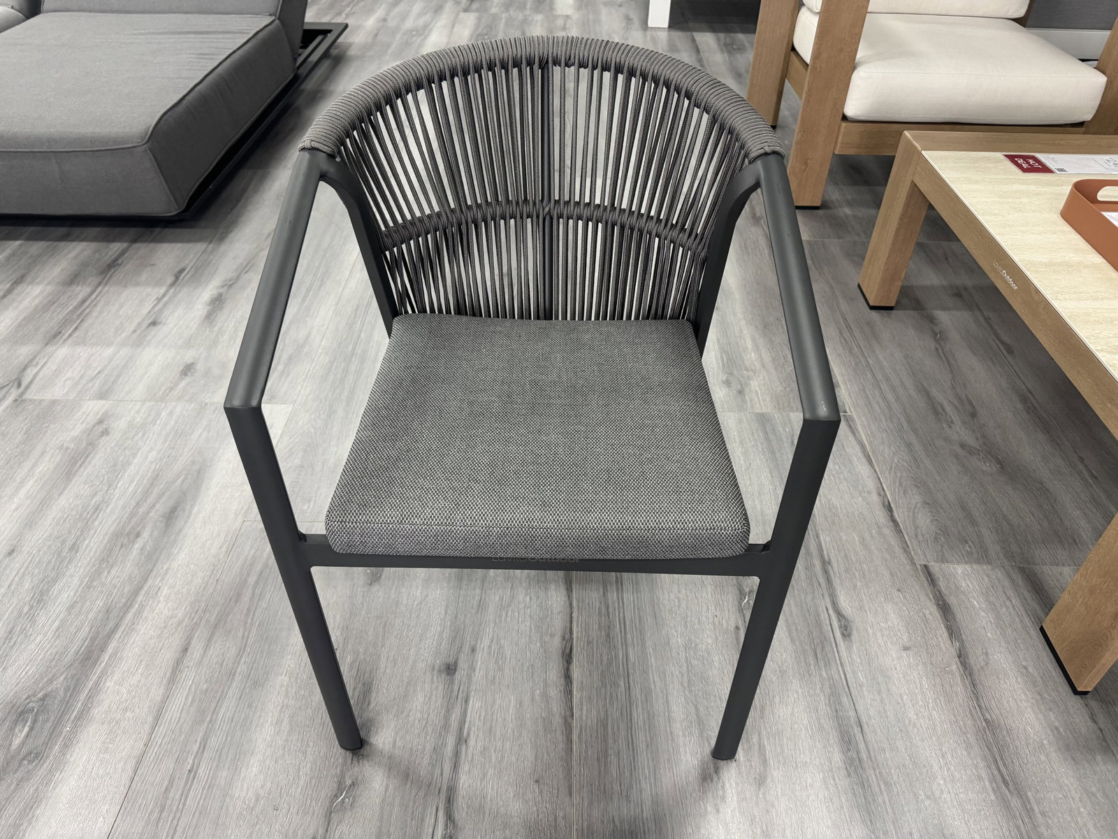 6 X KIAMA ANTHRACITE OUTDOOR ROPE DINING CHAIR SET 1