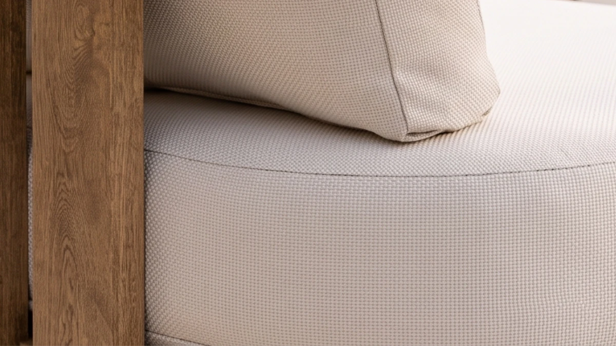 Outdoor cushion fabric frame quality detail Australia