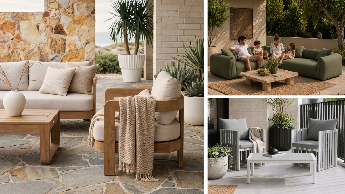 Outdoor furniture for entertaining Australia alfresco lounge and dining