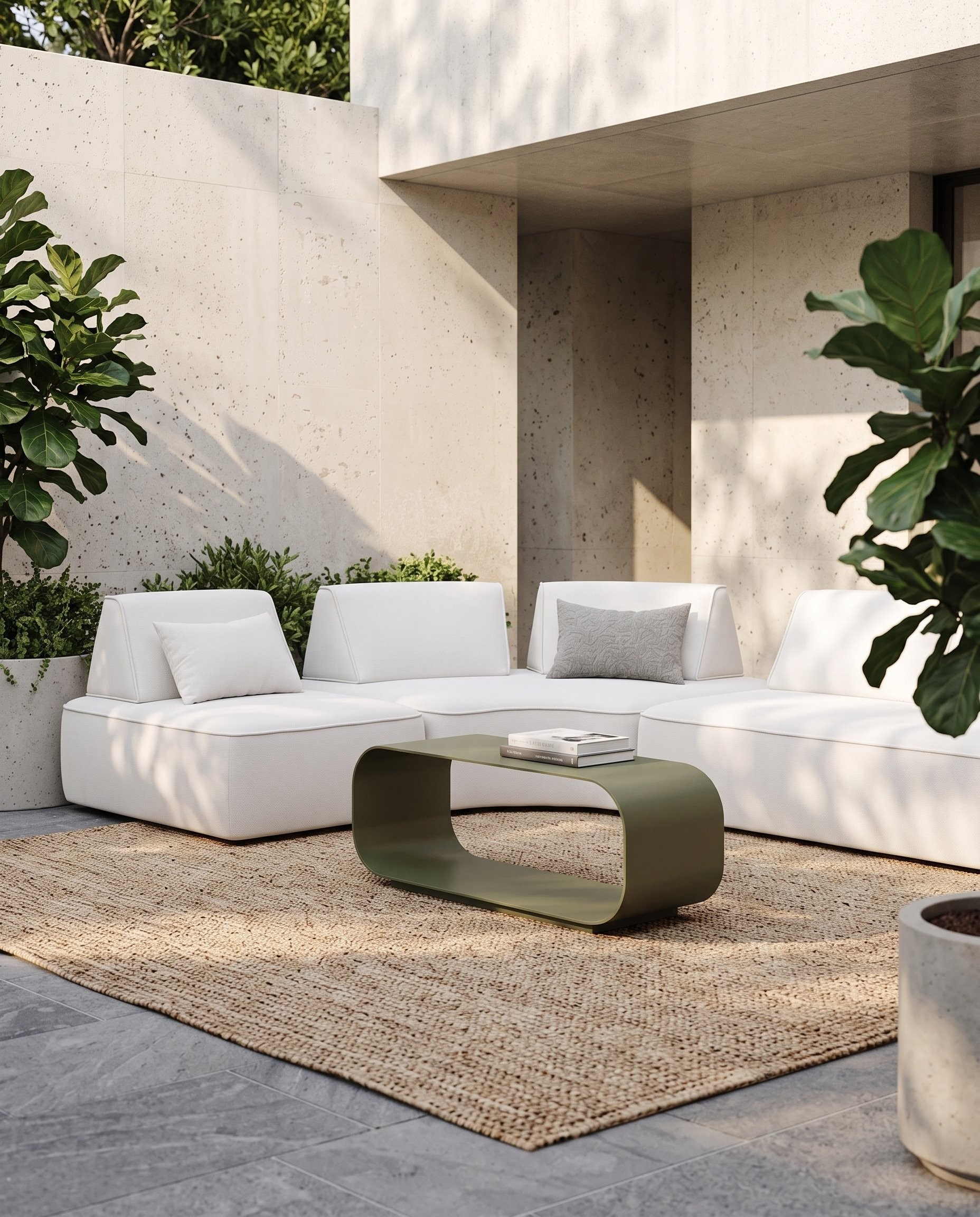 Lazyarvo Outdoor Aluminium Coffee Table in Olive