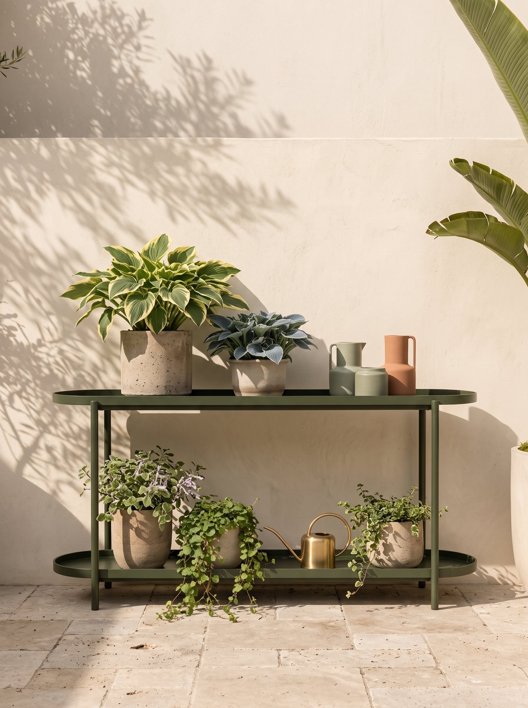 Lazyarvo Olive Outdoor Aluminium Console in Olive