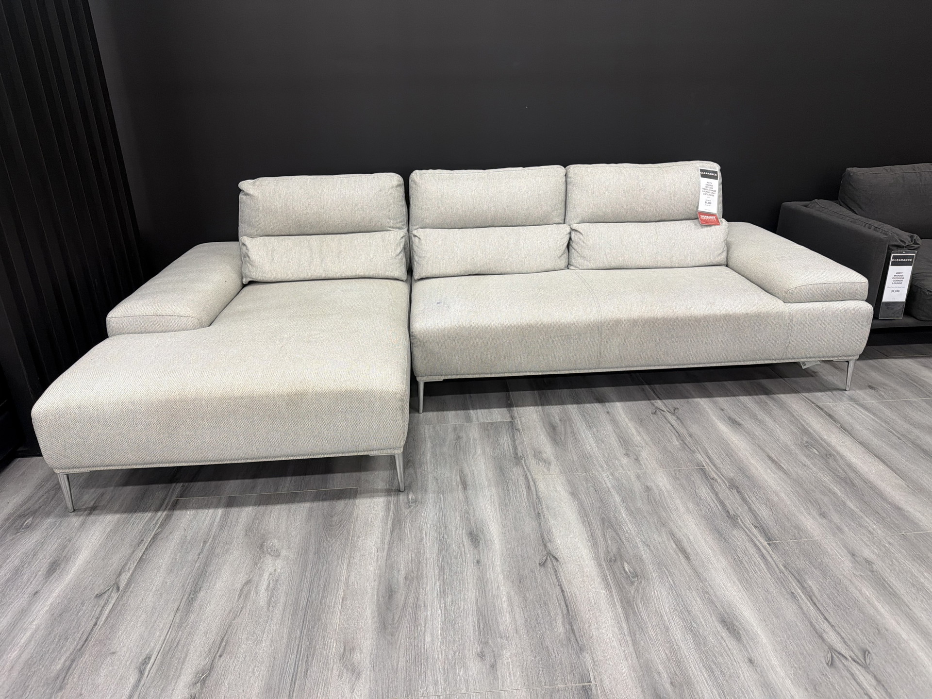KARINA MOTION FABRIC CHAISE LOUNGE GRAY LHF CHAISE 1