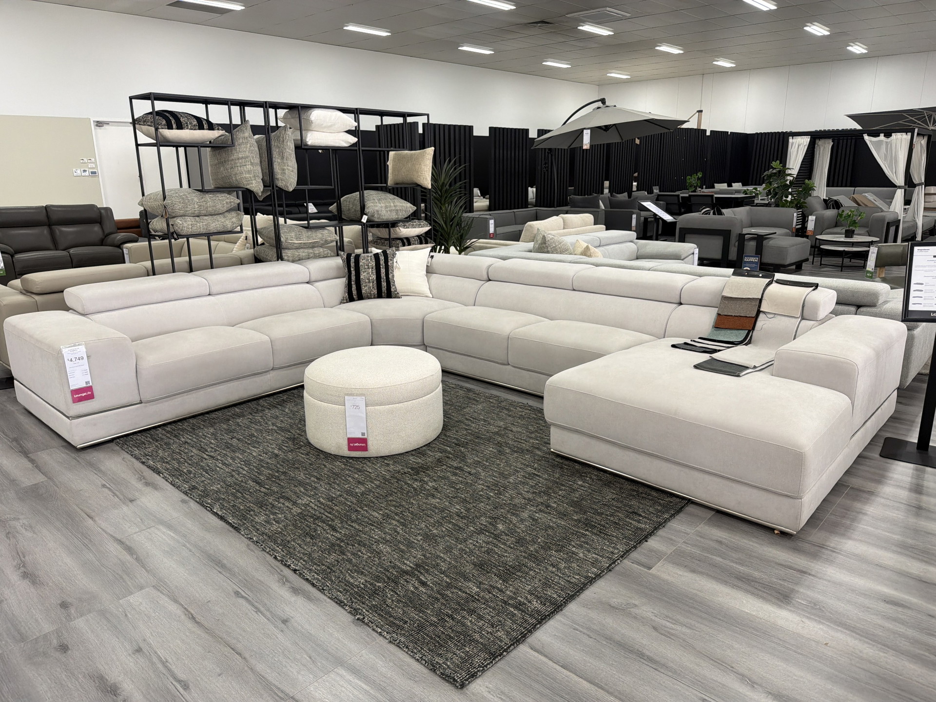 Napoleon Fabric Modular Lounge Option B With Right Hand Facing Chaise (aura Pewter ) 1