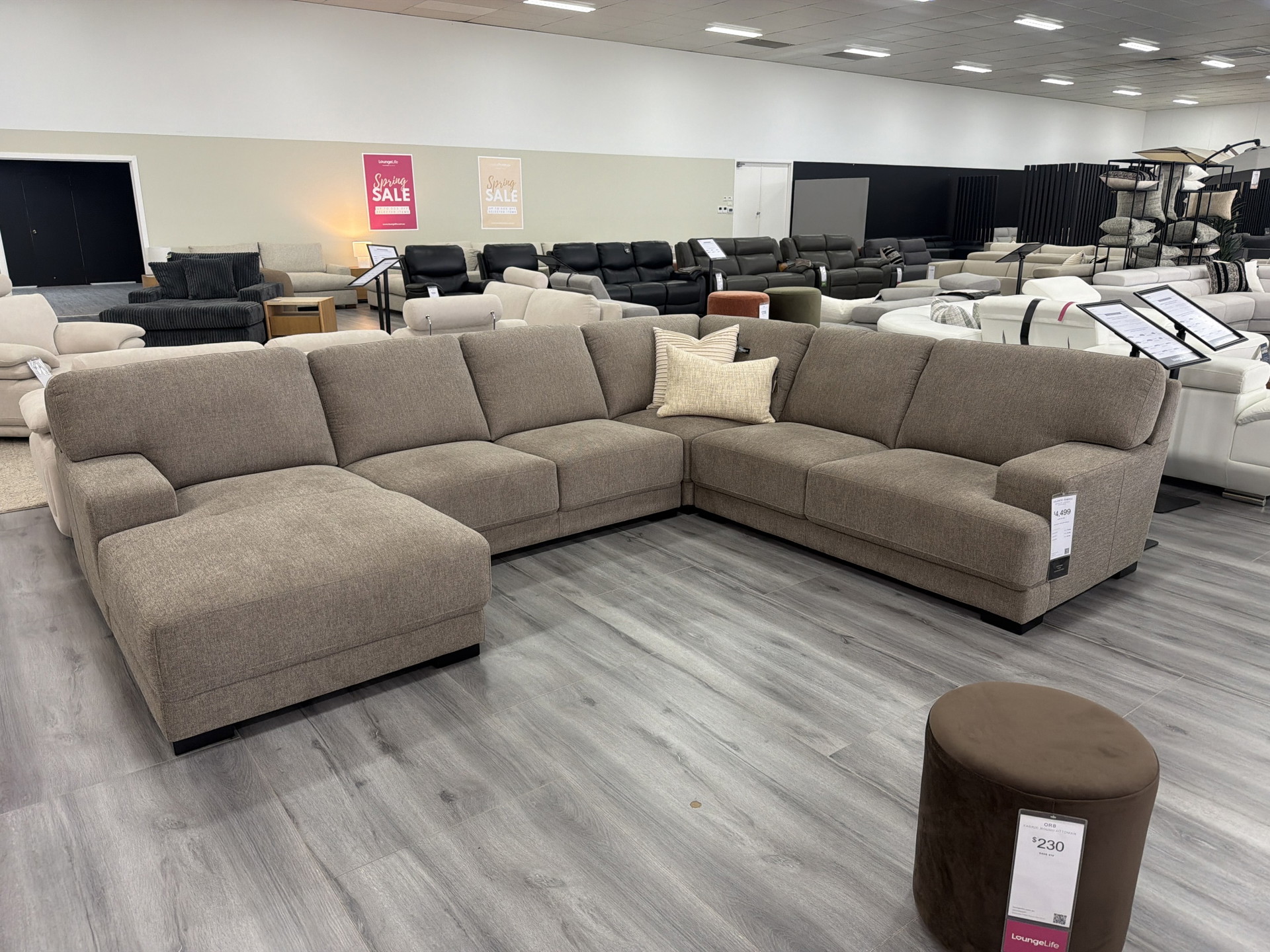 VOLANTE Fabric Modular Lounge Option A With Left Hand Facing Chaise (belfast Fossil ) 1