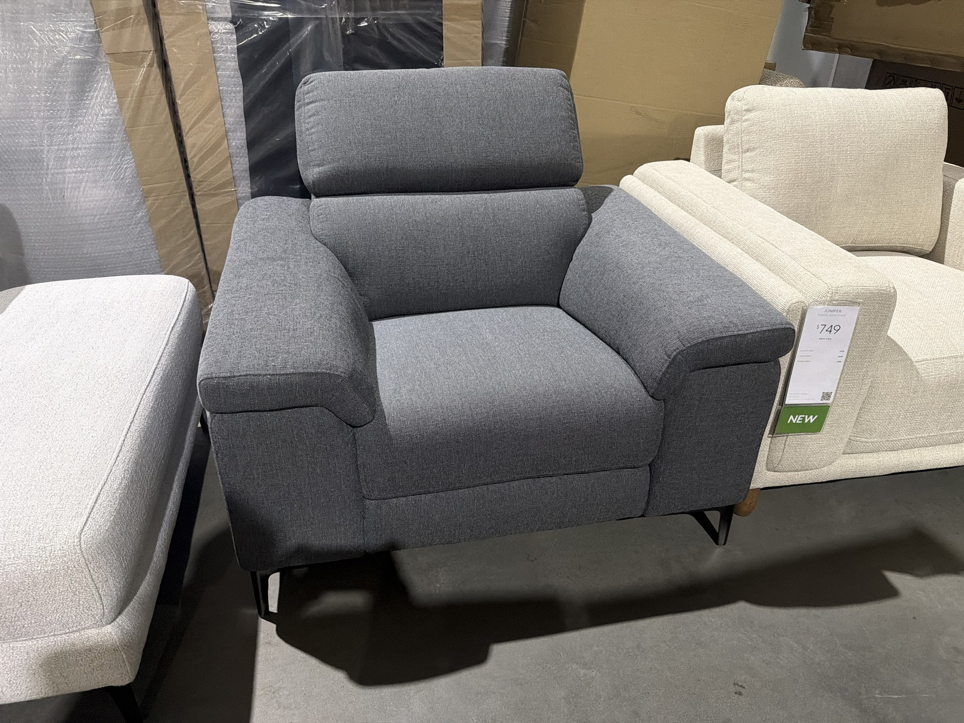 CARLISLE FABRIC ARMCHAIR (SANCY CHARCOAL ) 1