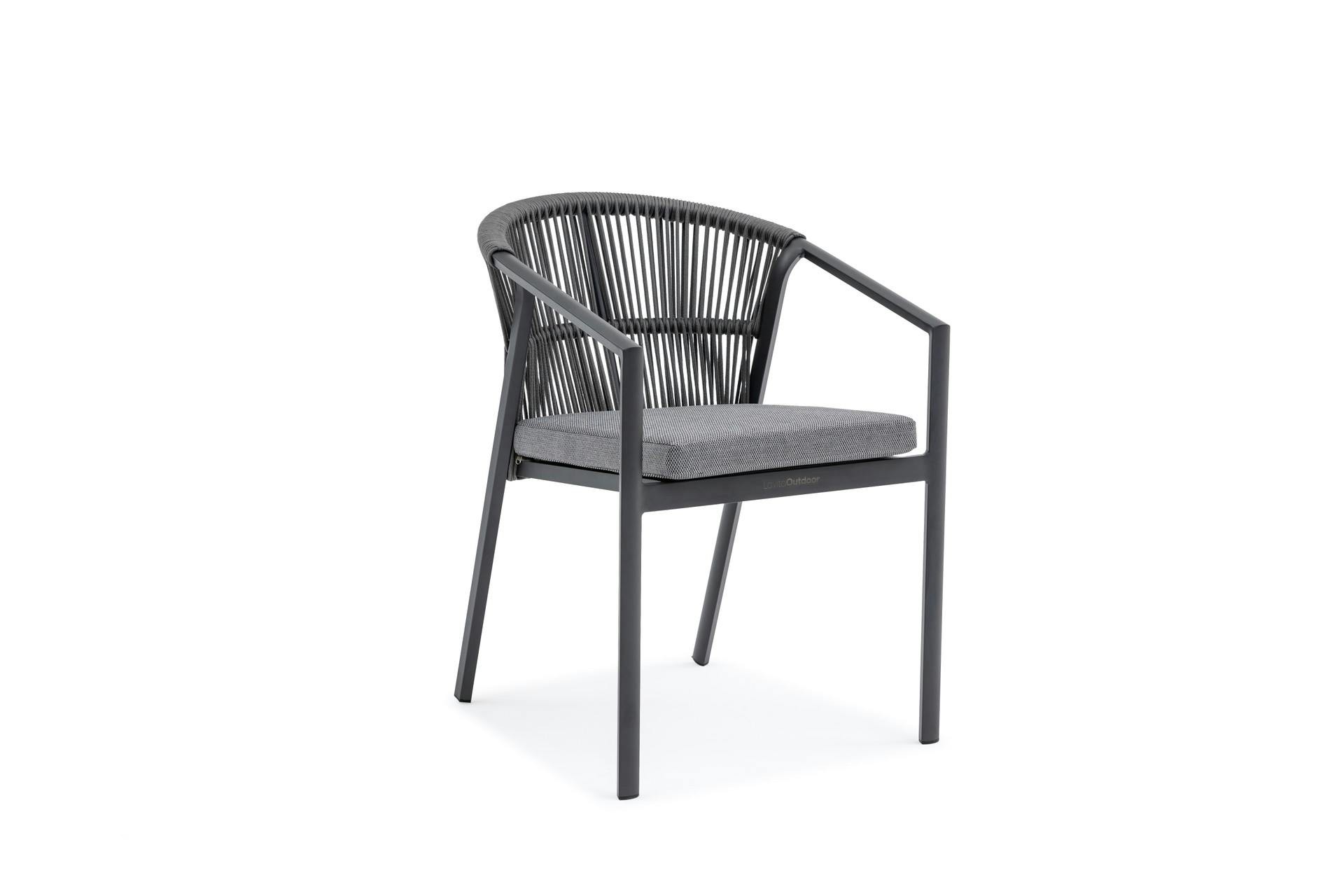 Kiama Anthracite Outdoor Rope Dining Chair Set Of 2
