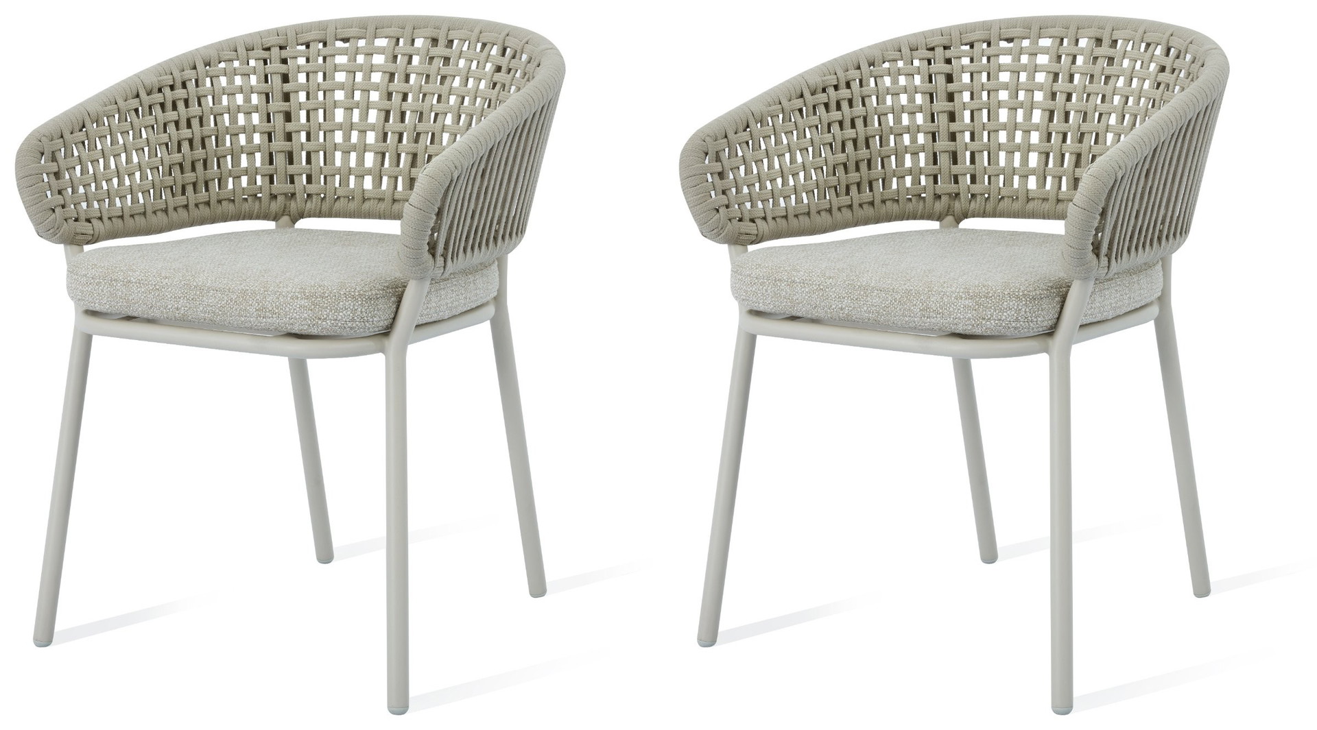Flume Latte Outdoor Rope Dining Chair Set Of 2