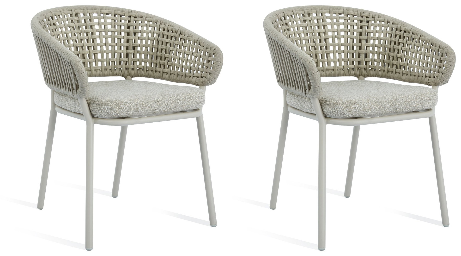 Flume Latte Outdoor Rope Dining Chair Set Of 2